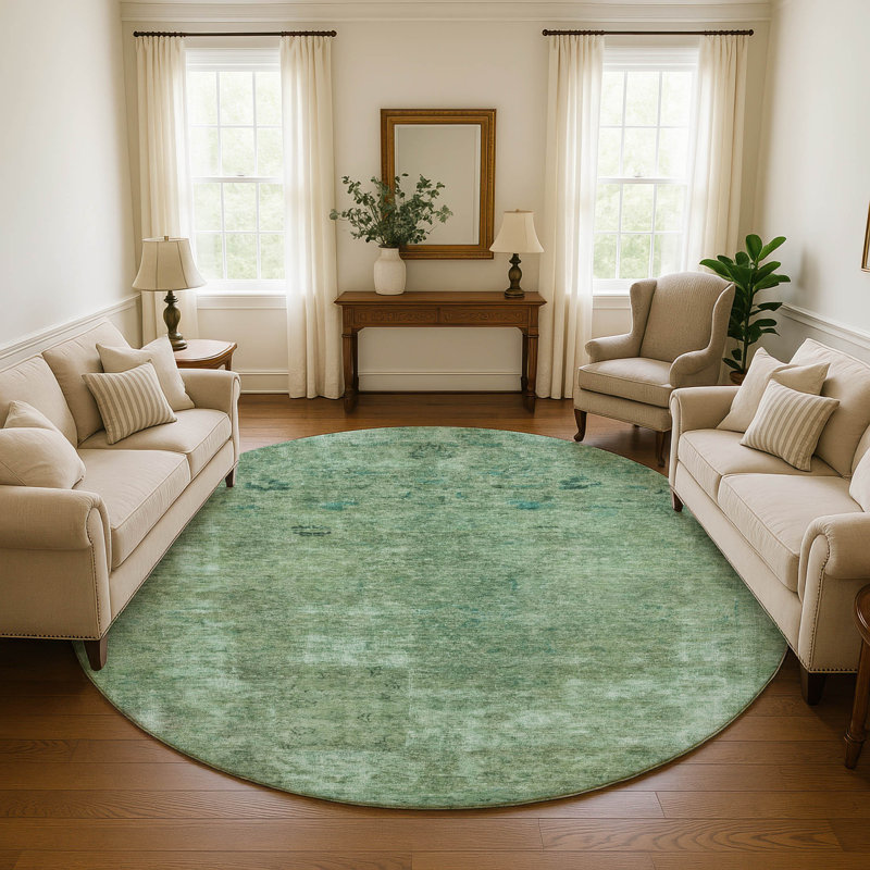 Premium Machine Washable Marasco AMF1629 Global Rug, Round 8'
