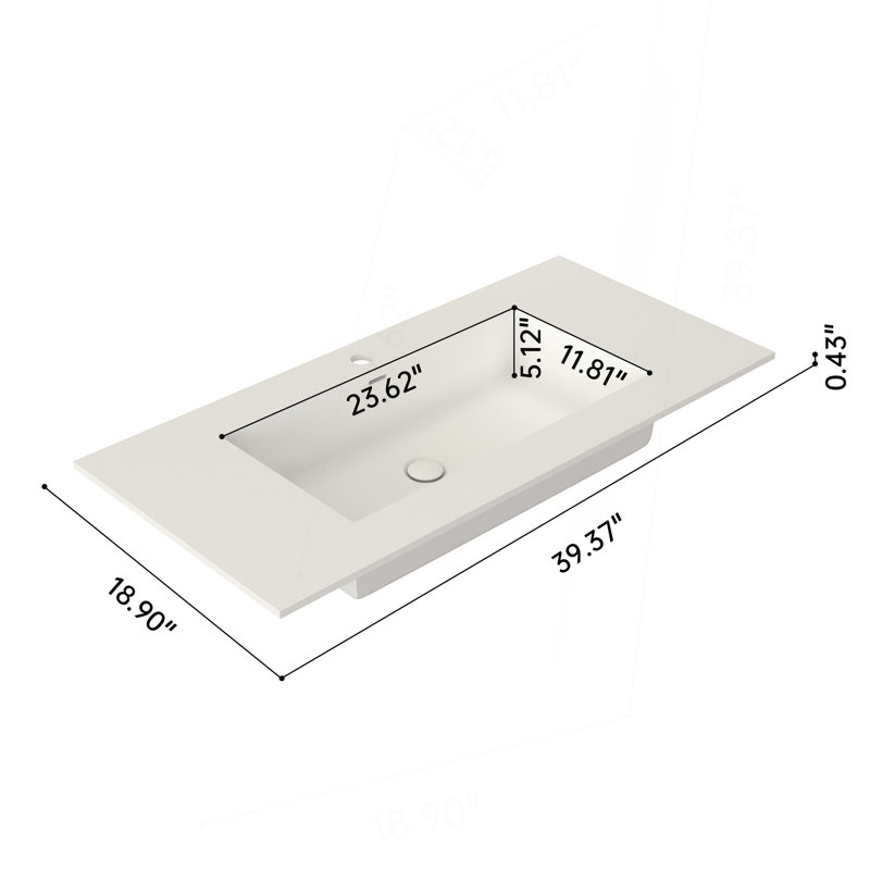Stone Resin Solid Surface Bathroom Vanity Basin Sink