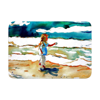 Girl at the Beach Bath Mat