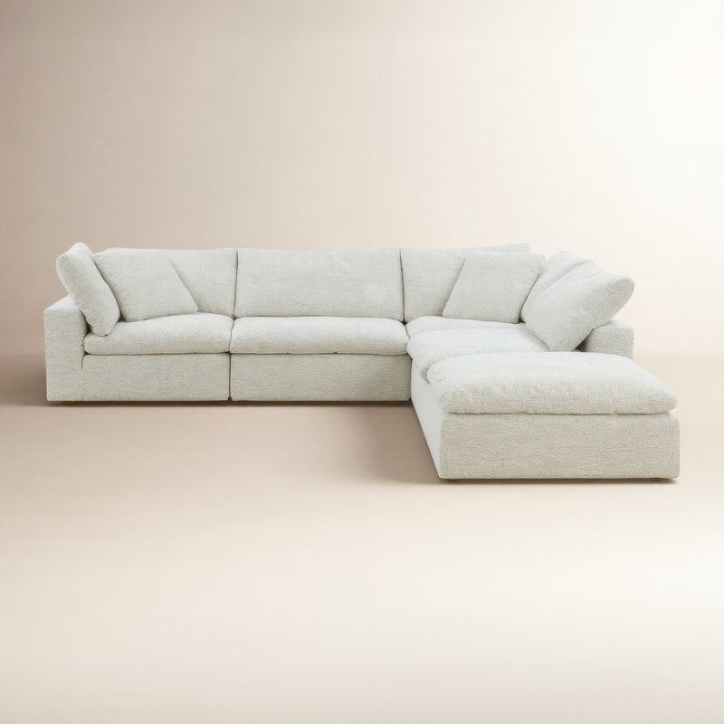Tila 5 - Piece Performance Fabric Modular Sectional, Light Gray Livesmart®