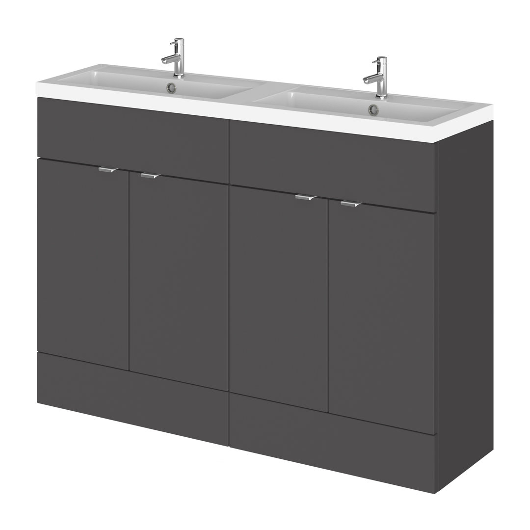 Fusion 1200mm Free-standing Double Vanity Unit