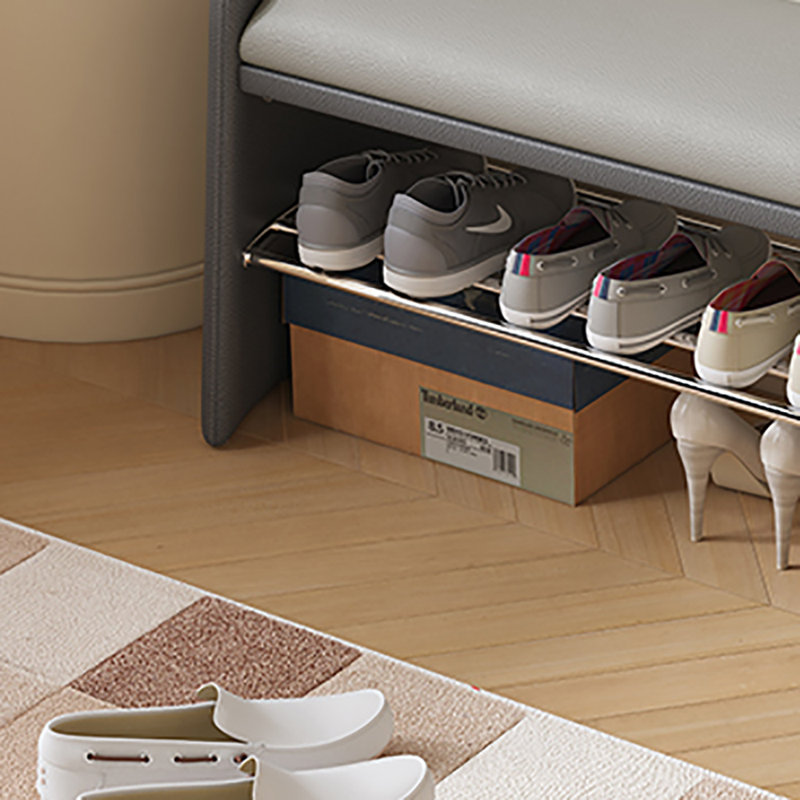 31.5in Shoe Storage Bench, Gray