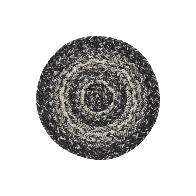  Mill Black White Jute Coaster