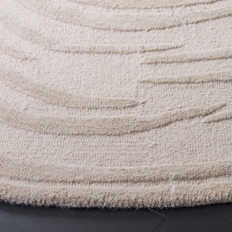 Glamour Hand Tufted Wool; Viscose; Cotton Abstract Indoor Rug, Round 6'