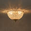 3-Light Antique Brass Crystal Bowl Flush Mount