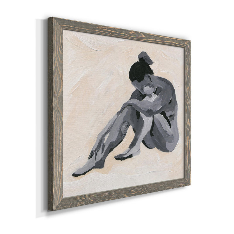 Intimity II - Toile encadrée de qualité supérieure - prête à être accrochée, H 20 po x l 20 po x P 1,5 po, Cadre gris