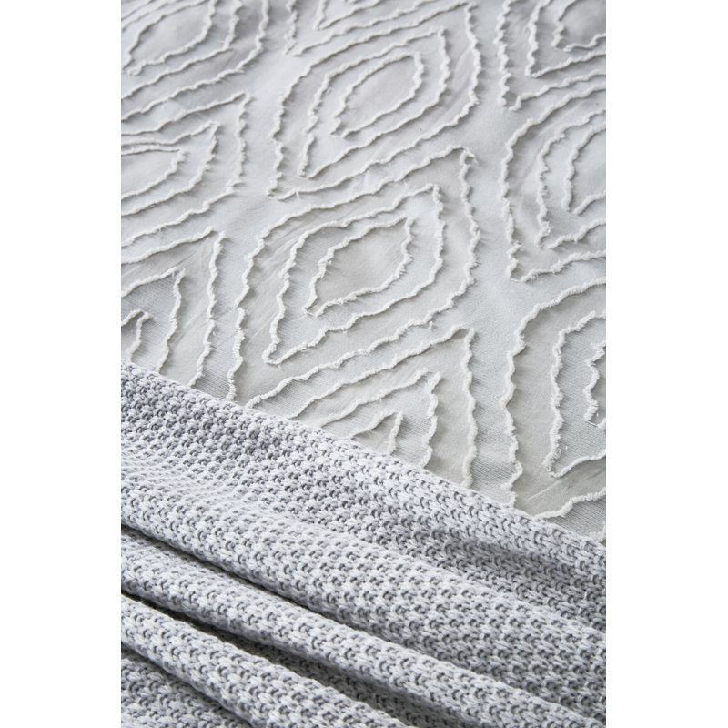 GIA COVER SET, King Duvet Cover + 2 King Pillowcases, Silver