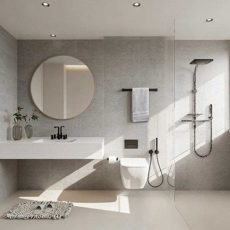 8-Piece Bathroom Hardware Set Stainless Steel Matte Black Wall Mounted Towel Bars Toilet Paper Holders Towel Rings Robe Hooks