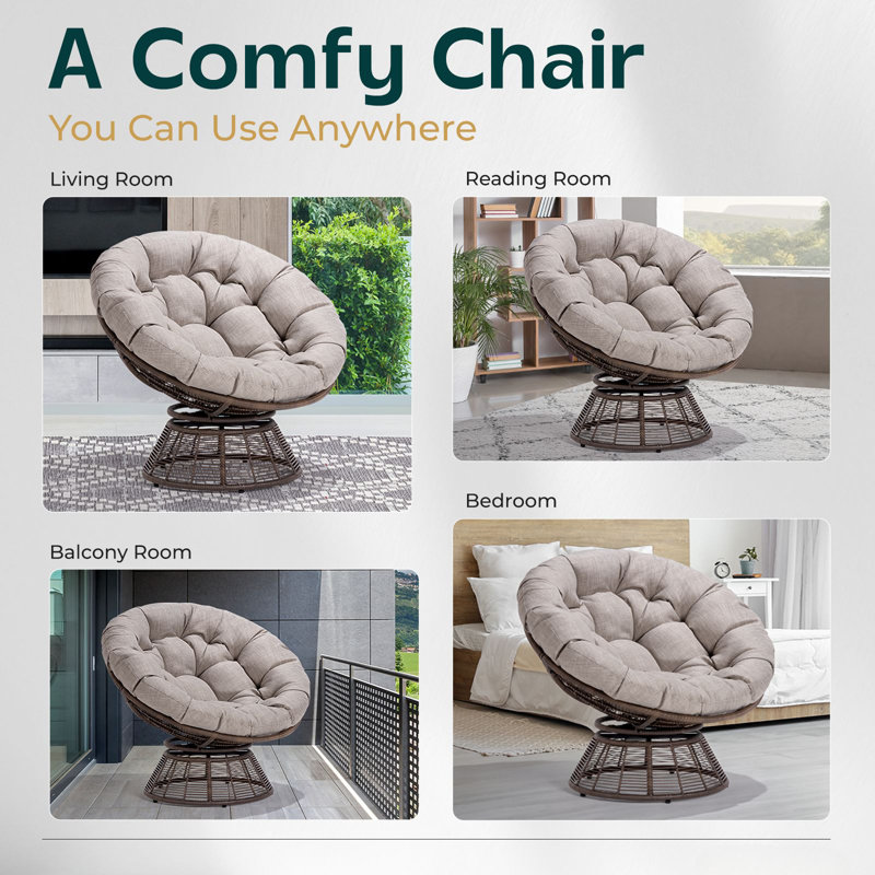 Fauteuil Papasan Ariyelle, Mélange de polyester gris