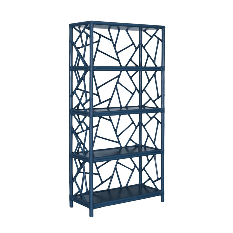 Tiffany 72"H x 36"W Etagere Bookcase, Navy