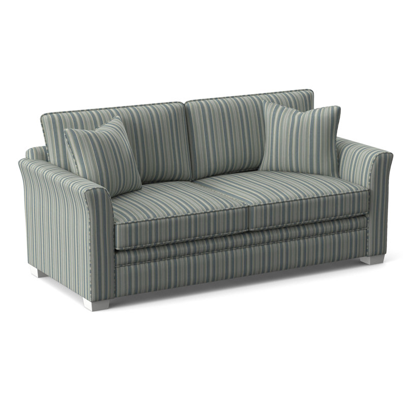 Bridgeport Upholstered 85'' Sofa, Green and Blue Stripe; 0252-54, Mineral