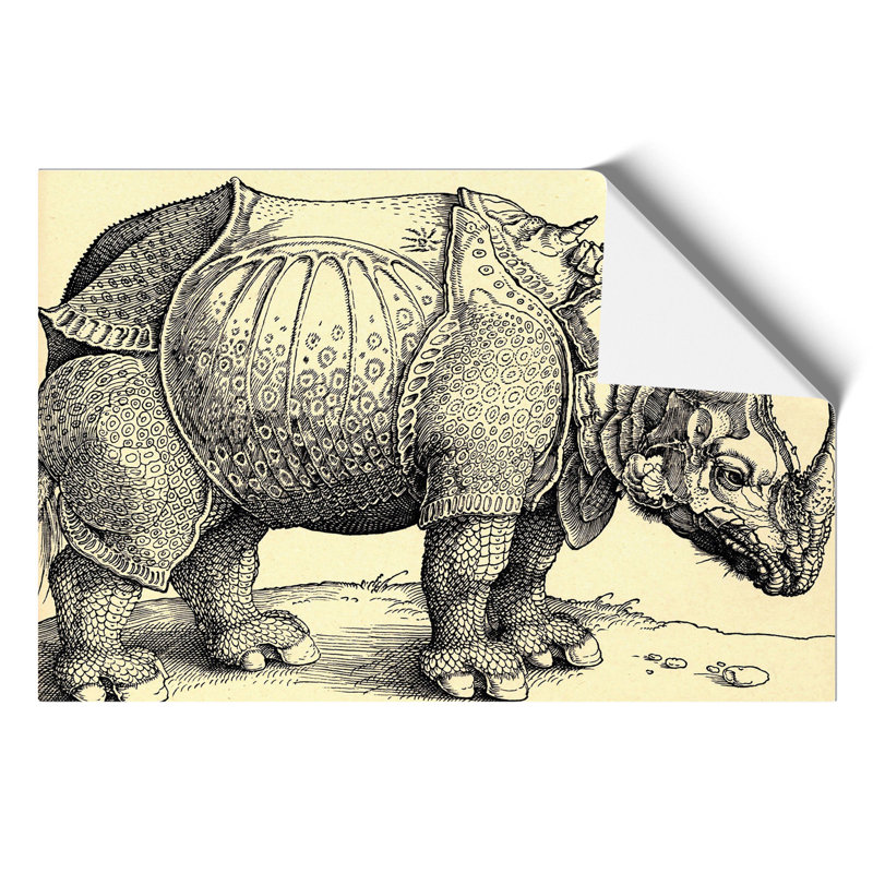 Rhinoceros by Albrecht Durer - Frameless Print, 21cm H x 30cm W x 0.1cm D