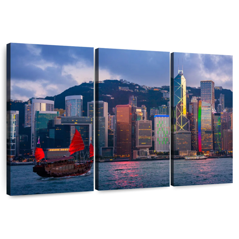 Jonque Victoria Harbor, H 28 po x l 45 po