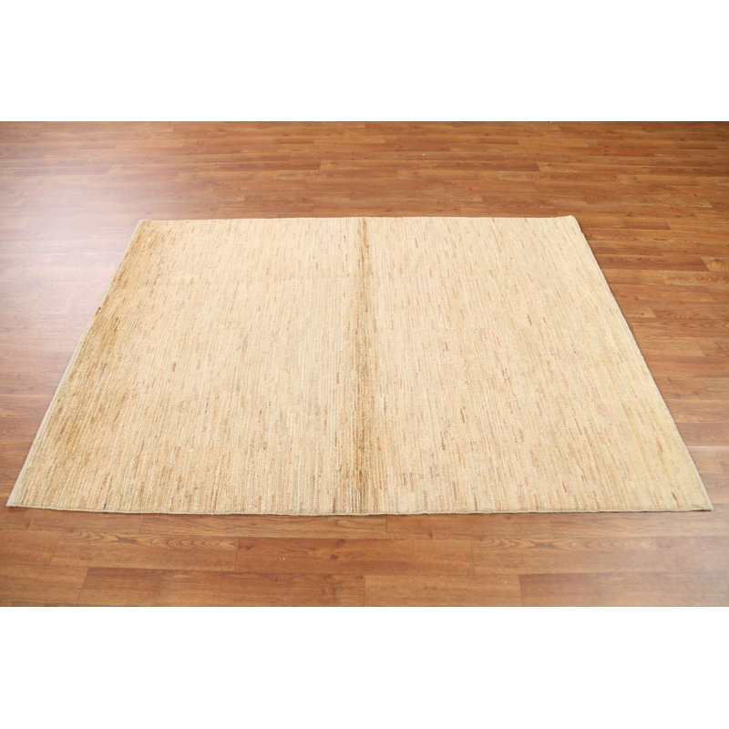 Tapis rayé Gabbeh Kashkoli noué à la main 4 x 6