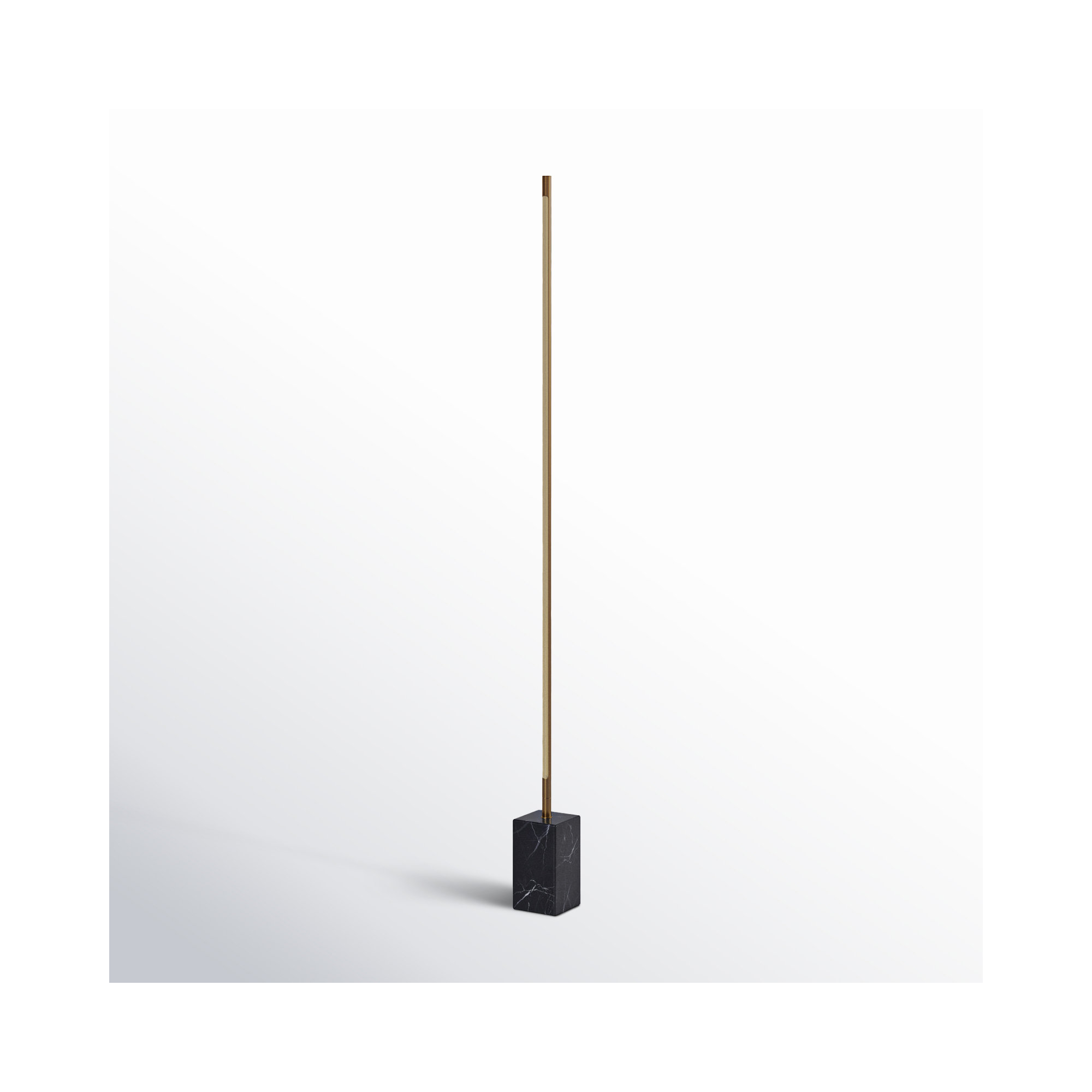 Ericson 65'' Dimmable Floor Lamp, Antique Brass/Black Marble
