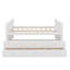 Lit de jour double avec lit gigogne simple et 3 tiroirs de rangement, lit capitaine avec lit gigogne, lit plateforme en bois-781763269