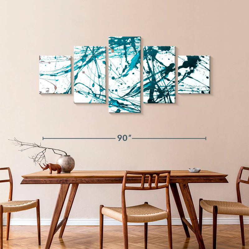 Avery Teal Abstract, 42" H x 92" W
