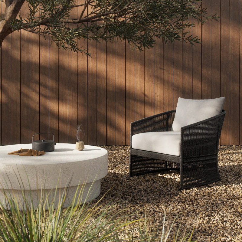 Mondira Outdoor Chair-Faux Black Hyacinth, Textured Natural