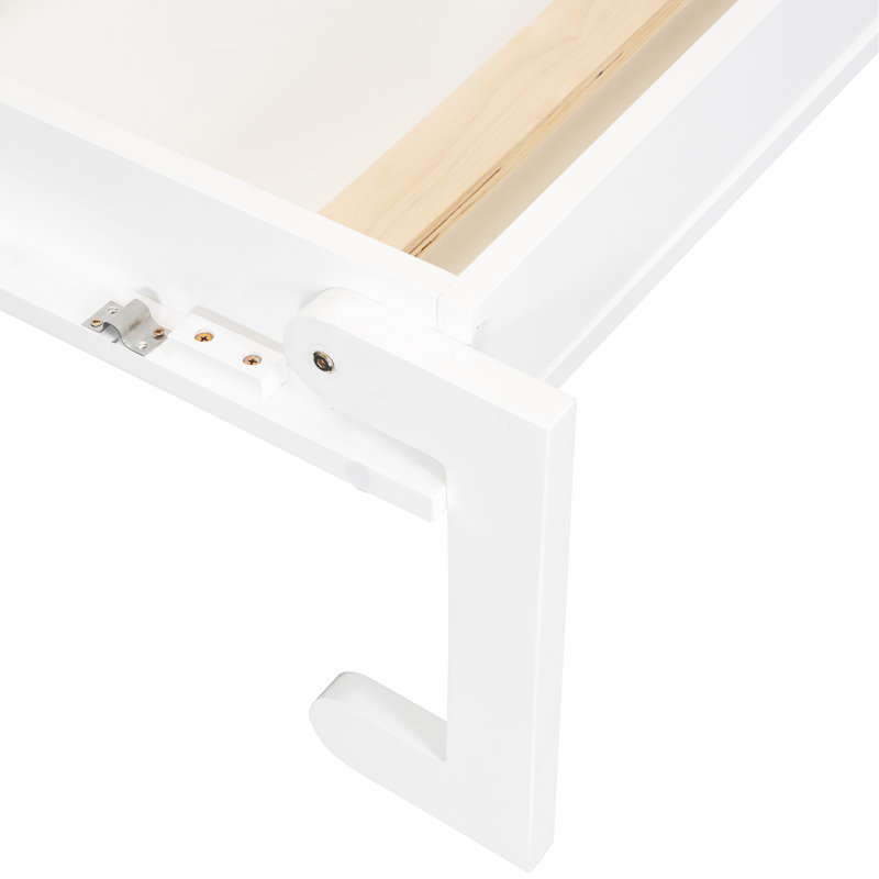 Mur de lit double pleine grandeur avec placard, tiroirs et table - peu encombrant, multifonctionnel pour les petits appartements, les chambres d'amis, le bureau rabattable intégré, le rangement spacieux, la structure pliable du bureau