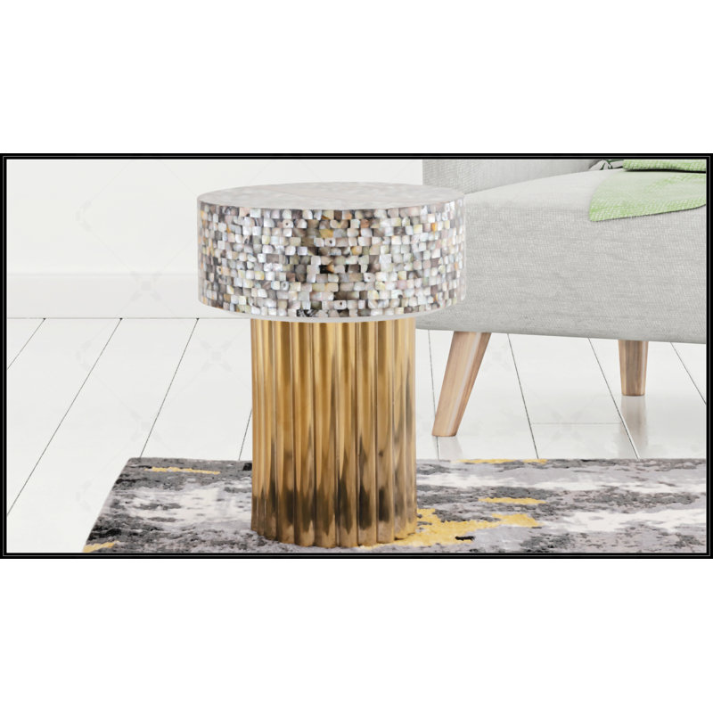 Table basse avec plateau en nacre