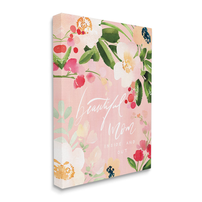 «Beautiful Mom Floral Mother's Day», impression sur toile, H 48 po x l 36 po x P 1,5 po