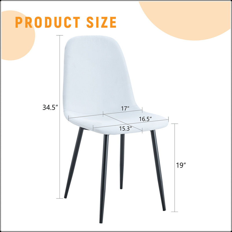 Chaise de salle à manger en lin et coton blanc - ensemble de 4