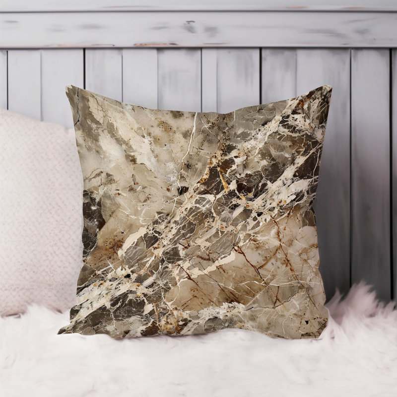 Abstract Marble Geode XVI Modern Throw Pillow Cover, 16"H x 16"W