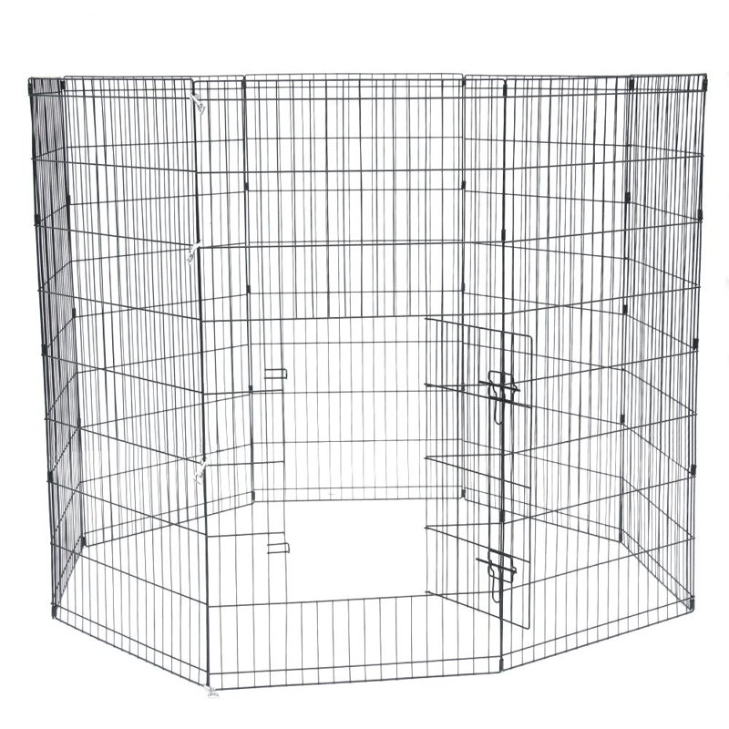 Panel Iron Exercise Pen With Door, 36" H