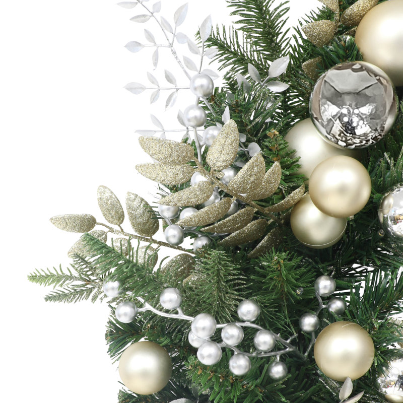 Couronne artificielle décorative pré-éclairée à piles 26 po