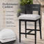 Tabourets d'extérieur (ensemble de 2) - Aluminium noir Ember avec coussins Sunbrella - Dossier ergonomique