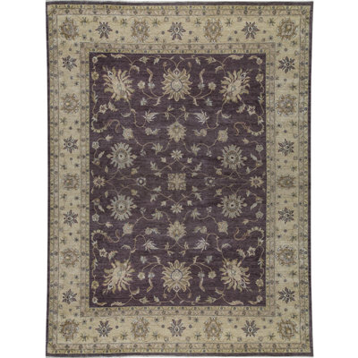 Hand-Knotted High-Quality Brown and Gold Area Rug