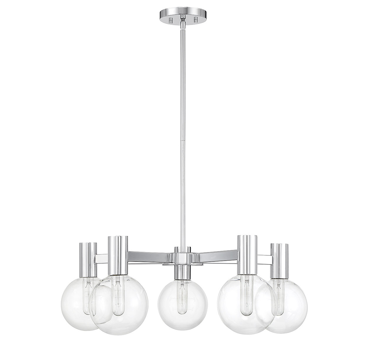 Rorem 8-Light Chandelier, Chrome, 5 Lights