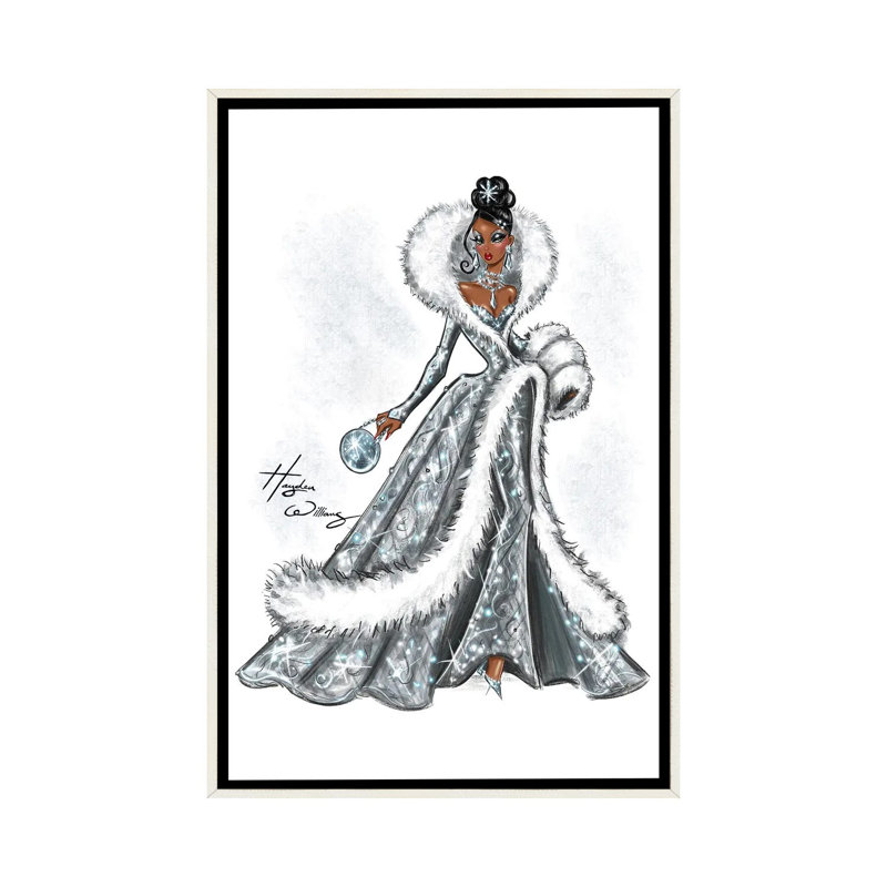 Givre d'hiver - HWI579, Blanc patiné, H 40 po x l 26 po, Impression sur toile flottante sans passe-partout