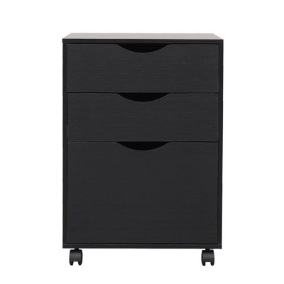 Mobile File Cabinet With 3 Drawers, Rolling Vertical Filing Cabinet , Home Office