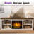 70" Farmhouse Fireplace Tv Stand For 80 Inch Tv, Large Tv Console Table For Living Room, White+barnwood-611362229