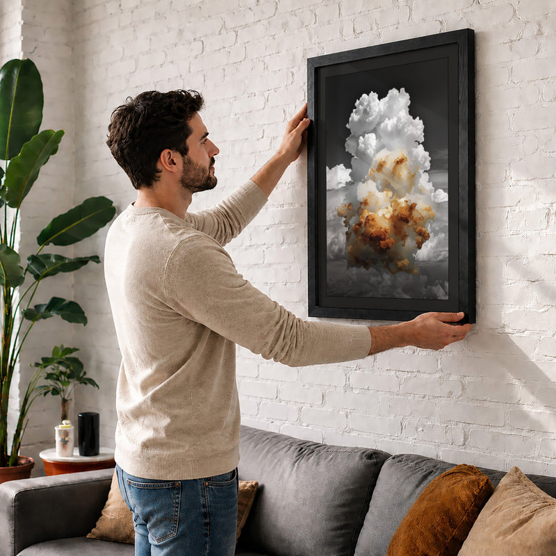 Catastrophic Blast Modern - Framed Print, Oak, A4 - 29.7 x 21.0 cm