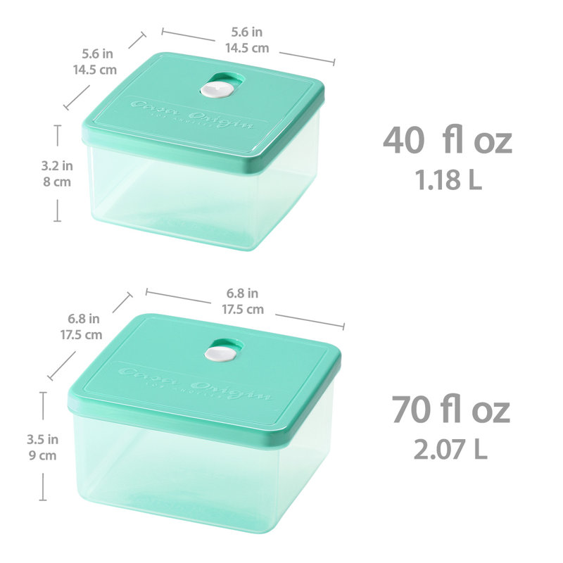 Mint Green Plastic Meal Prep Food Storage Containers Set