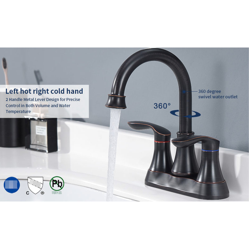 Oil Rubbed Bronze Bathroom Vanity Faucet - 2, 4-Inch, With Pop-Up Drain & Supply Hoses Scratch, Rust-, Corrosion Tarnish , No Water Spot Or Finger Print 4-Inch In 2 Design, And To Rust, Tarnish,