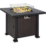 Bulhary Square Steel Propane Smokeless Fire Pit Table with Hidden Fuel Tank