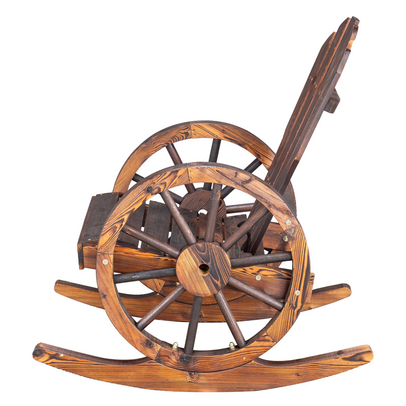 Chaise berçante en bois massif Abdulshakur