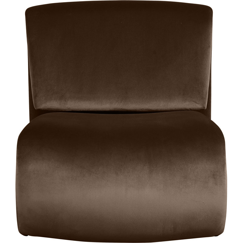 Koco Velvet Accent Chair, Brown Velvet