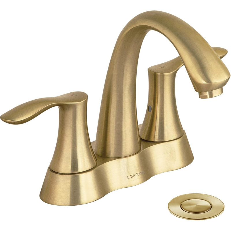 Bathroom Faucet, 2 Handle 4 Inch Centerset Bathroom Sink Faucet Vanity Faucet With Pop Up Drain Assembly Supply Line, Bronze