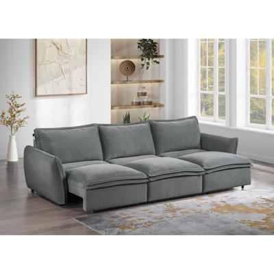 Canapé électrique Eaden en chenille avec canapé-lit, confortable et polyvalent pour les espaces de vie modernes, parfait pour les petits appartements et les chambres d'amis.