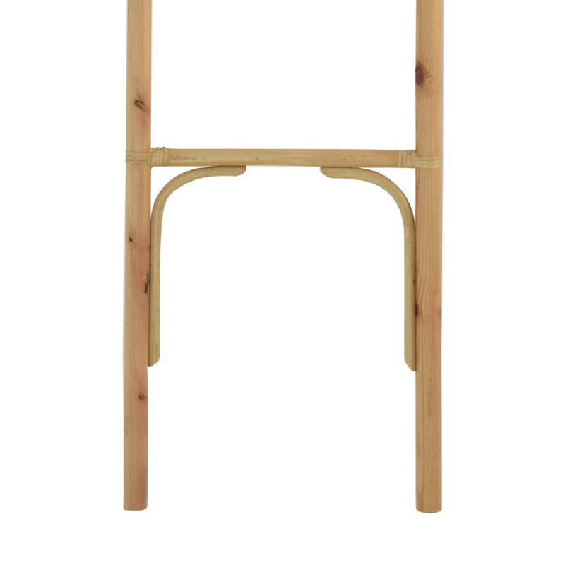 Porte-échelle décoratif Telissa, avec plateau rond, fibre brune naturelle, 72 pouces