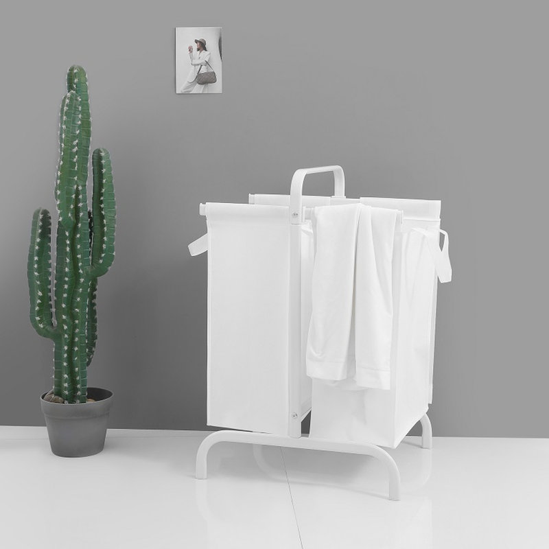 Large Capacity 110L Laundry Hamper With Lid, 2 White Cloth Basket For Clothes & Storage, Sorting 110L, Lid And Cards ,