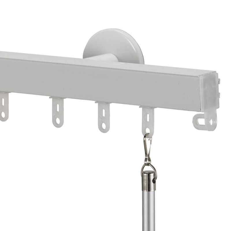Tringle à rideaux simple 1 po Hayek, Blanc, H 1 po x l 72 po x P 3,36 po