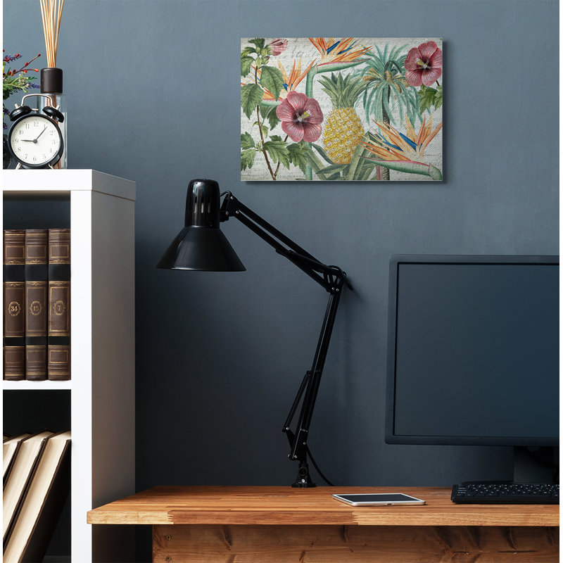 « tropical fleur », reproduction de texture de bois "par kim allen-impression sur toile sans cadre, Toile tendue