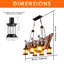 Lustre 6 lumières en bois Farmhouse