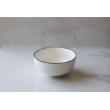 "The Minimalist Collection" White with Black Rim - Large Bowl 7"