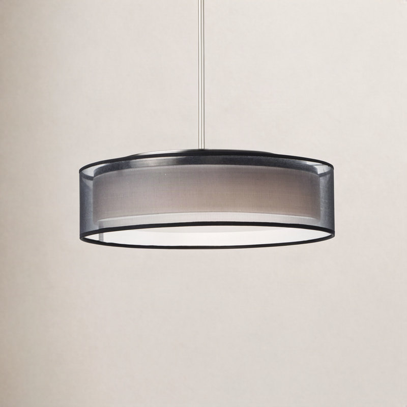 Lustre cylindrique unique à 5 lumières Jessalyn, Nickel satiné noir